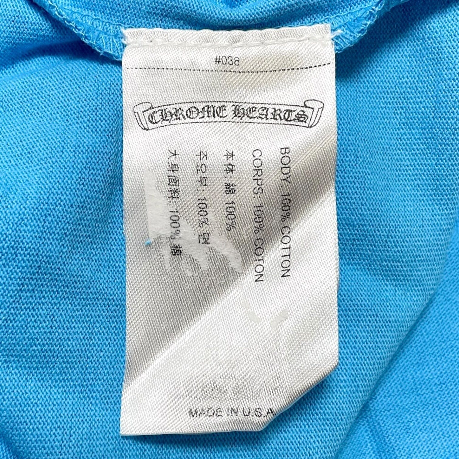 Chrome Hearts Brand New Matty Boy Short Sleeve Tee Shirt Blue