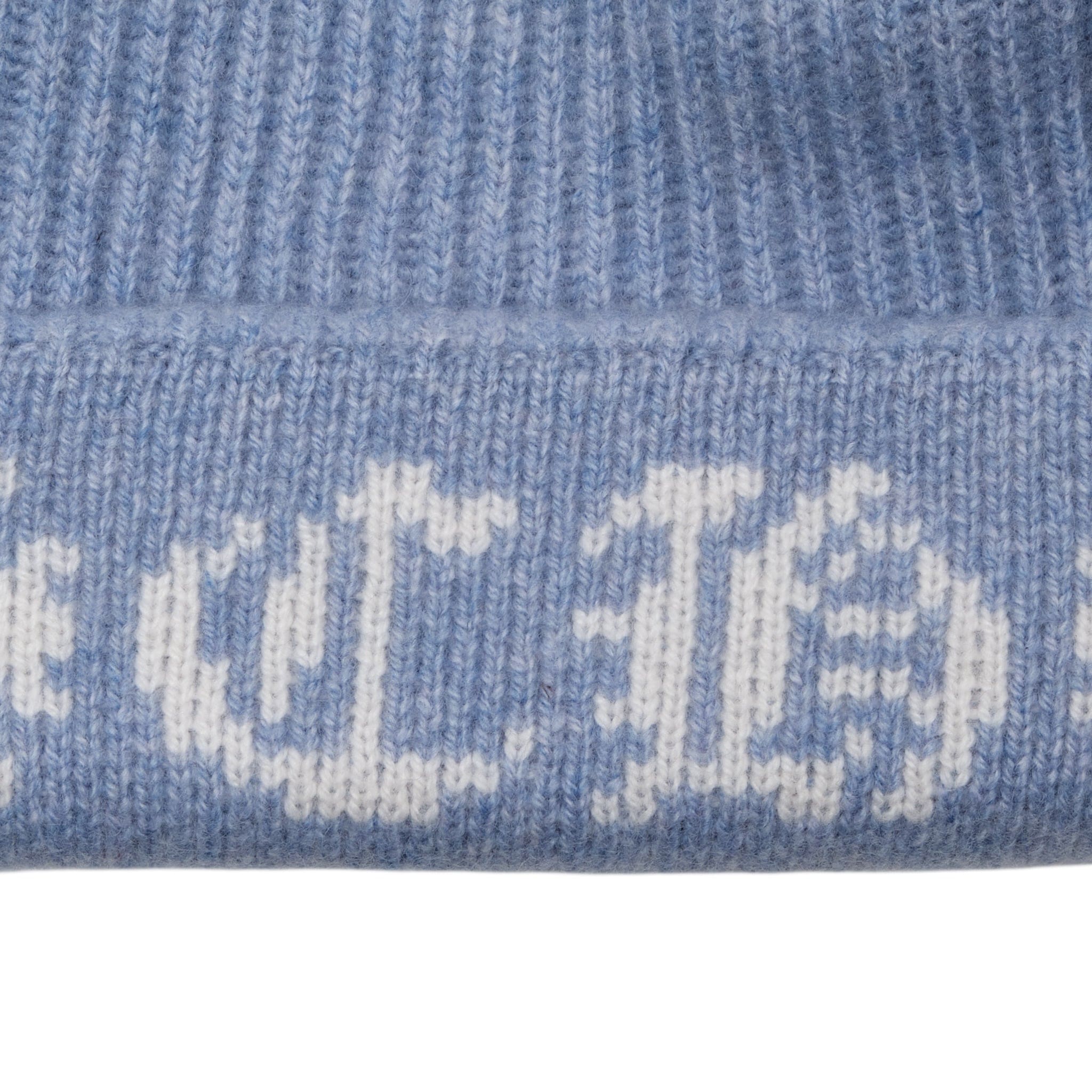 Chrome Hearts Big Daddy Cashmere CH Cross Logo Beanie Light Blue White