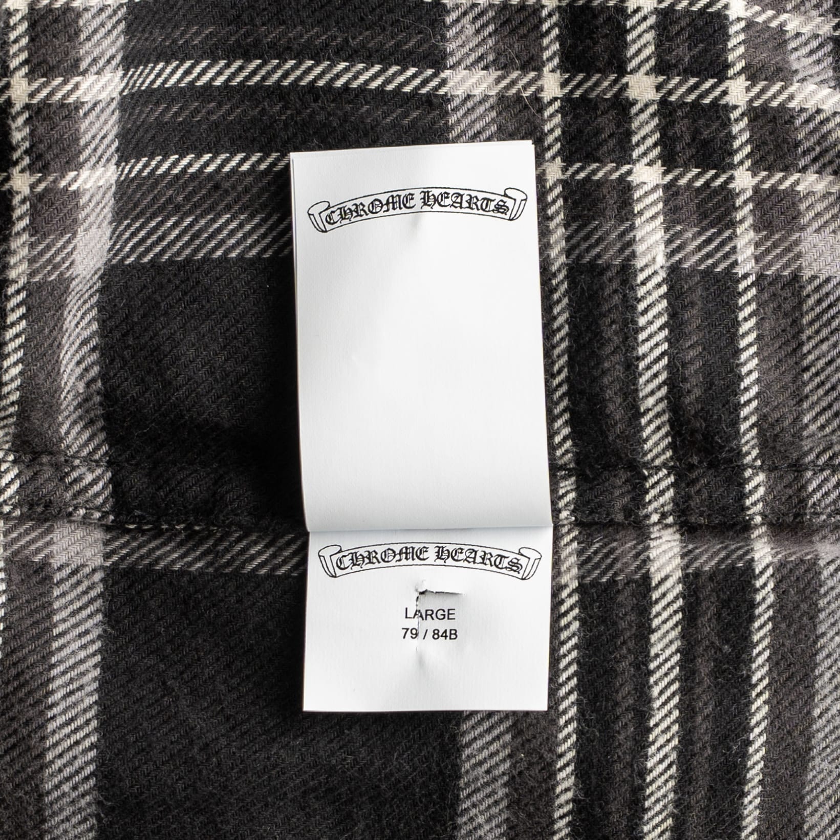Chrome Hearts After School Leather Cross Patch Flannel Pants Black Grey White