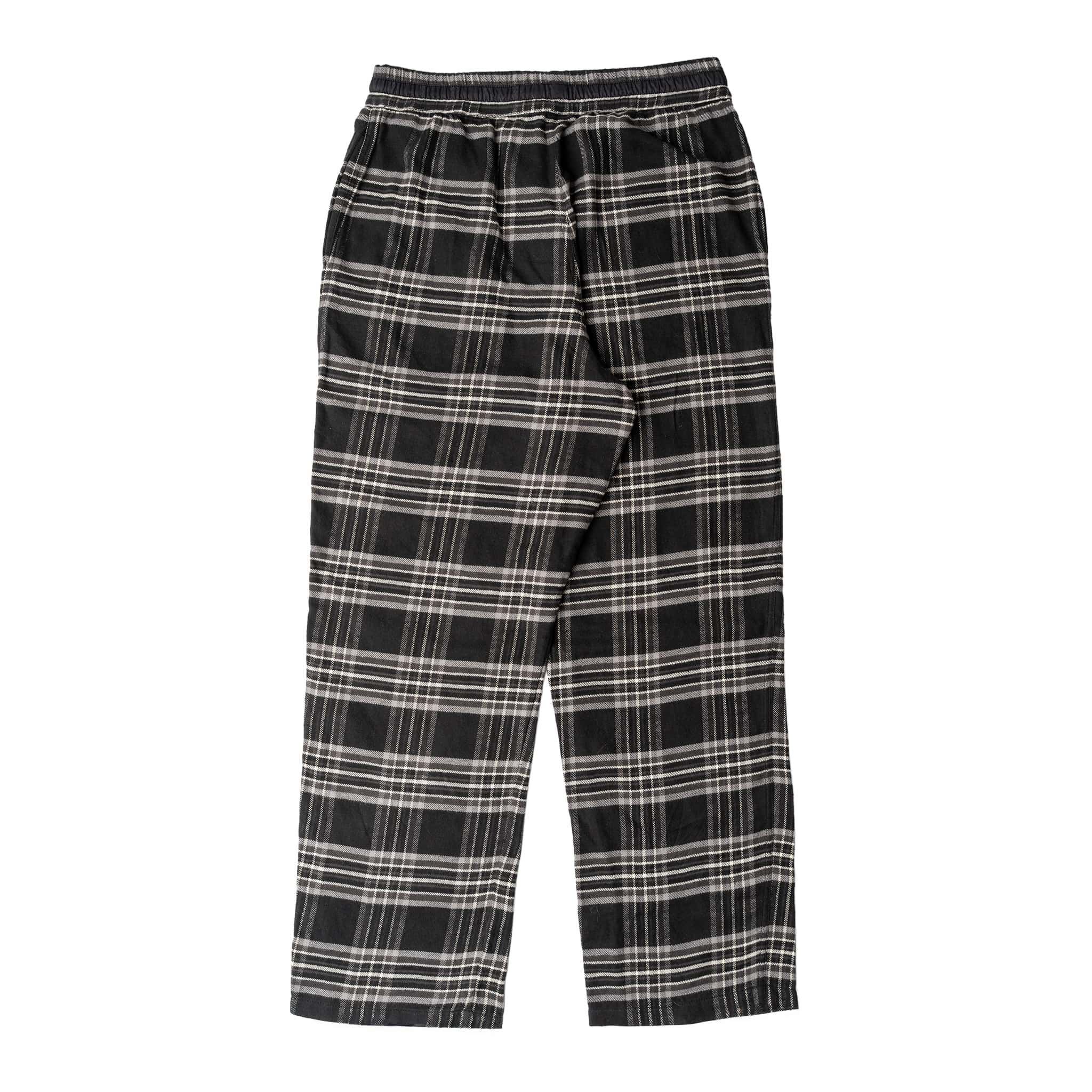 Chrome Hearts After School Leather Cross Patch Flannel Pants Black Grey White