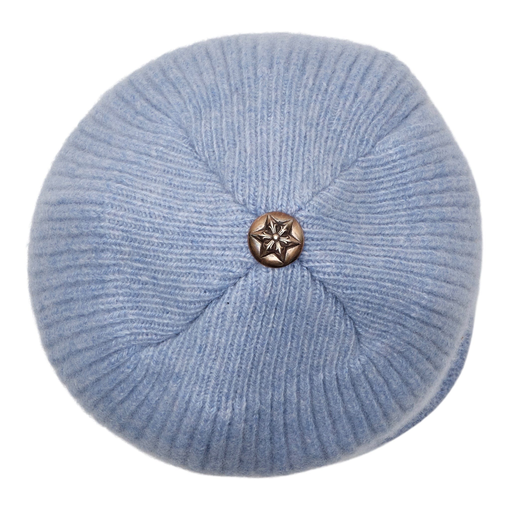 Chrome Hearts Big Daddy Cashmere CH Cross Logo Beanie Light Blue White