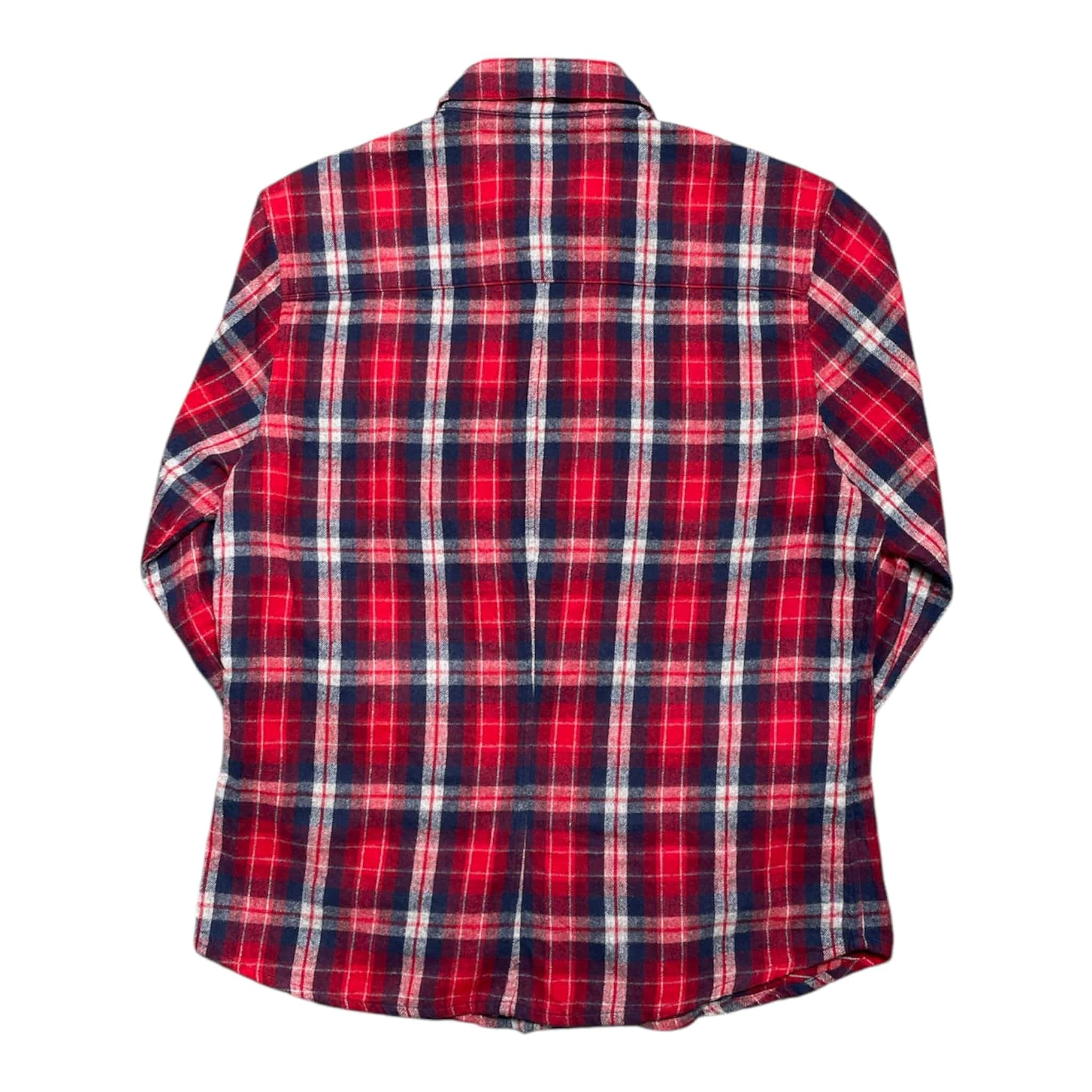 Chrome Hearts Button Up Flannel Shirt Red Blue (2 Cross Patch) Pre-Owned